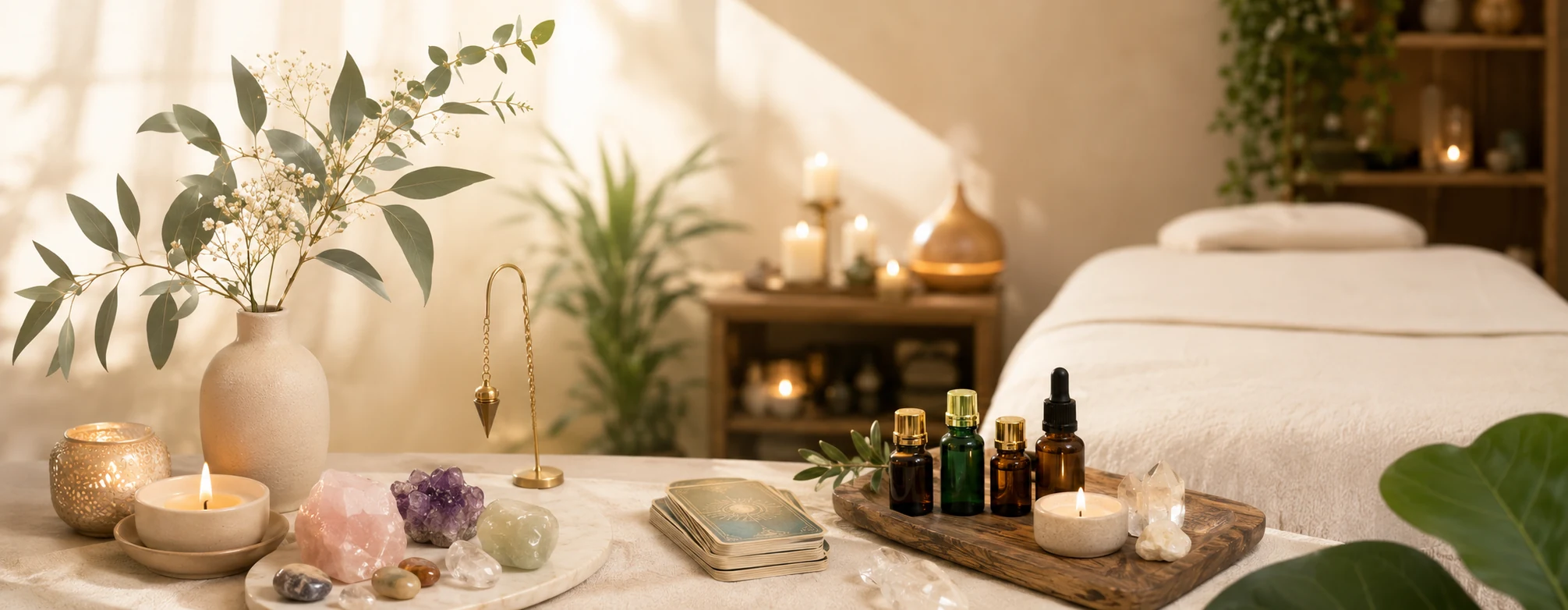 Velas, óleos essenciais e cristais, instituto Luance