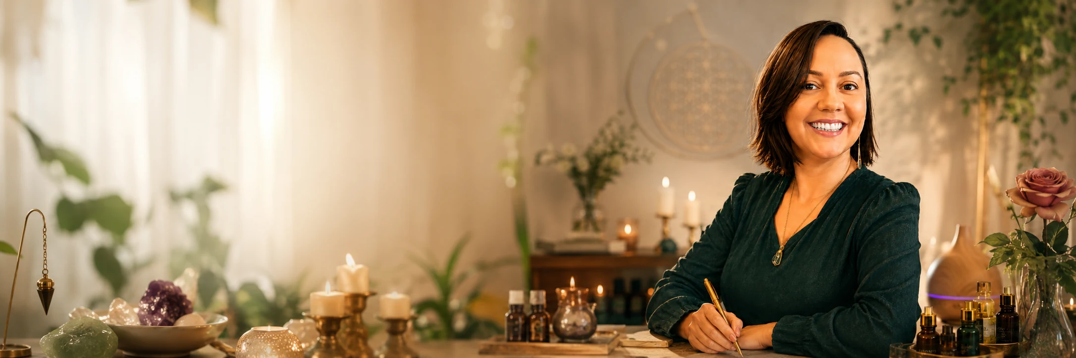 Velas, óleos essenciais e cristais, instituto Luance